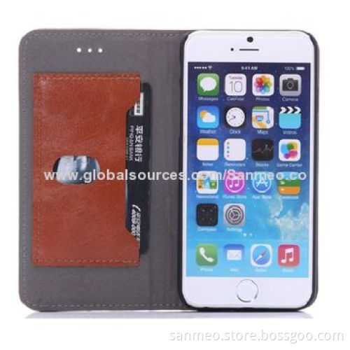 Leather Case for iPhone 6, Perfectly Fits the Shape, Faux Leather, Pull-inNew